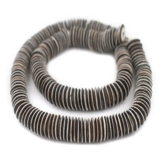 The Bead Chest Brown Himalayan Bone Saucer Beads (14mm) {3}