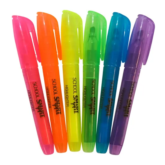 School Smart Pen Style Highlighters, Chisel Tip, Assorted Colors, Pack of 48 {1}