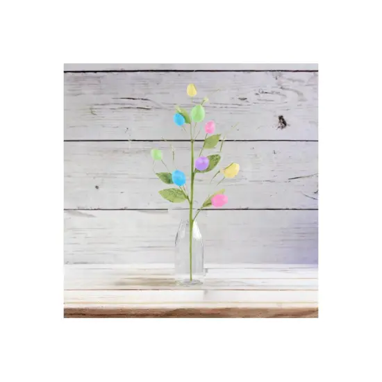 18" Iridescent Glitter Egg and Pip Leaf Spray {3}