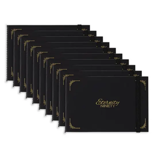 New York Central Eternity Ninety Flat Book- 6x4" Sketch Watercolor Journal, Pack of 10- Black Soft Paperback- Watercolor Sketchbook w/ Elastic Band, 100 Total Sheets 100% Cotton, 90 lb Cold-Pressed {1}
