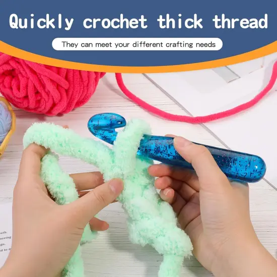 25 mm Crochet Hook, Large Crochet Hooks for Chunky Yarn(Blue) {4}