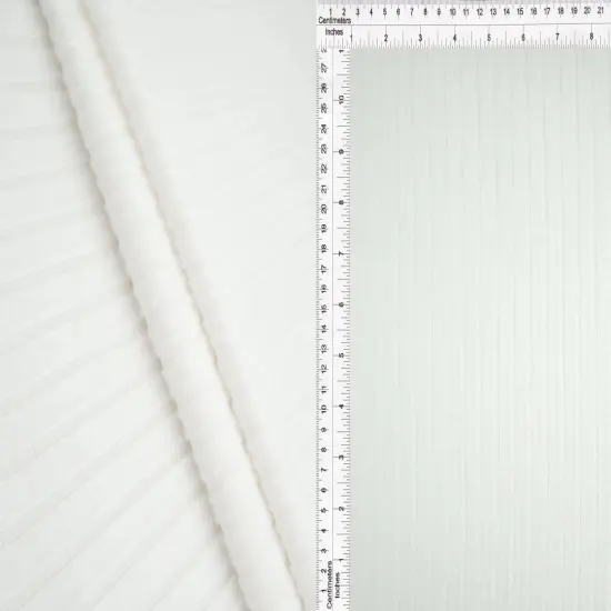 1 Yard Heavy Brush 8x4 Sweater Hacci Rib Fabric 230 GSM Polyester Spandex Blend 60" Width IVORY {1}