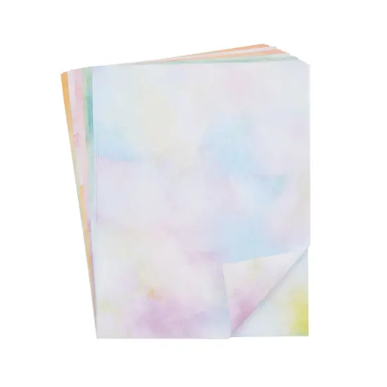 Watercolor Stationery Paper and Envelopes Set, 6 Assorted Colors (8.5 x 11 In, 48 Sheets and 24 Envelopes Set) Multicolor {4}