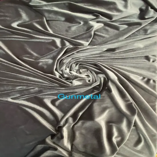 1 Yard Graphite Gunmetal Stretch Velvet Textile for Fashion, Costumes, Home D&eacute;cor, and Crafts 58/60 Inch Wide {1}