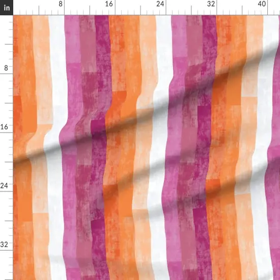 Various Fabrics by the Yard or Fat Quarter Lgbtqia Queer Pride Pink Purple Orange Stripes Love Lgbt Month Lesbian Gay Custom Printed Fabric by Spoonflower {1}