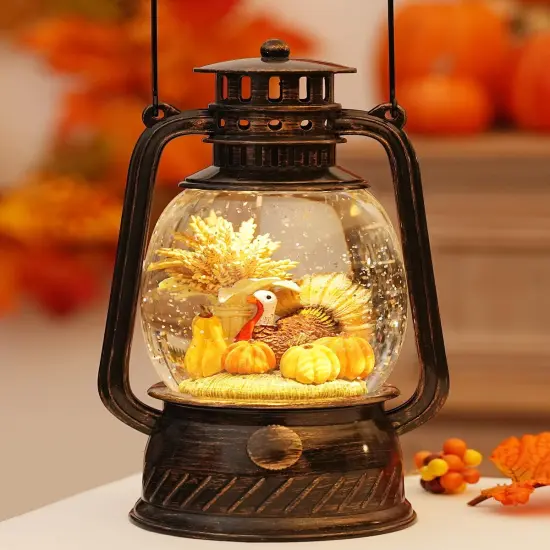 Thanksgiving Decoration Snow Globes Fall Gifts with Time Fall Snow {1}