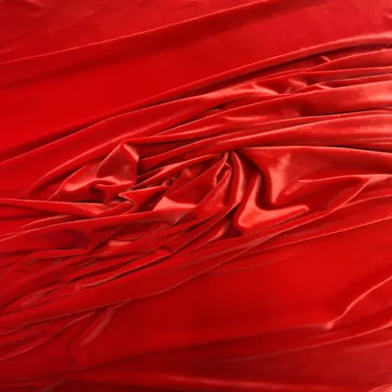 1 Yard Lipstick Red Opulent Stretch Velvet Textile for Apparel, Theater, Upholstery, and DIY Projects 58/60 Inch Width {2}