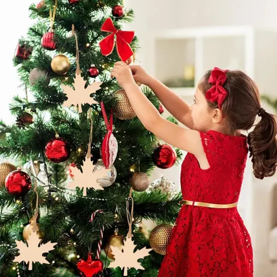 20PCS Maple Leaves Wooden Hanging Ornaments Fall Leaf Unfinished {4}