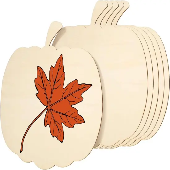 Large Wooden Pumpkin Shape Cutout - Unfinished Wood {1}