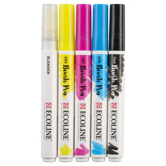 Ecoline Watercolor Brushpen Set 5/Pkg-Primary {3}