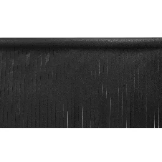 5 Yards of 4" Matte Finish Vegan Leather Fringe Trim | 5 yard cut Black {1}