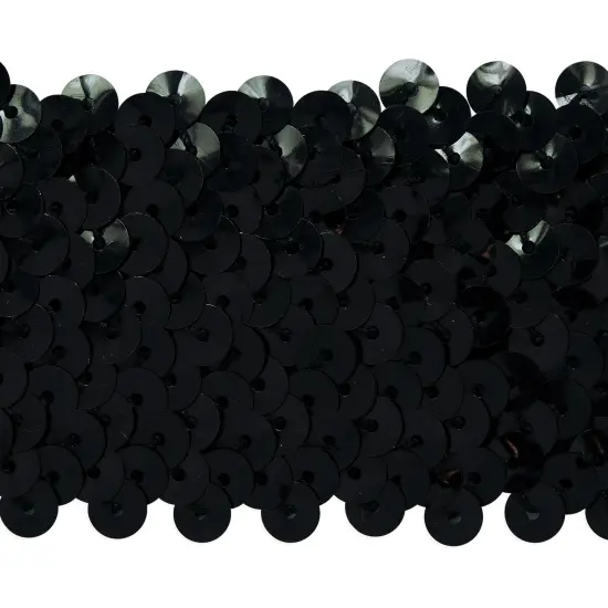 5 yards of 5 Row 1 3/4" Metallic Stretch Sequin Trim | 5 yard cut Black {1}