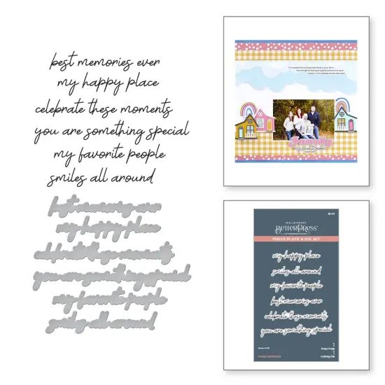 Spellbinders BetterPress Press Plate & Die Set-Family Sentiments {5}