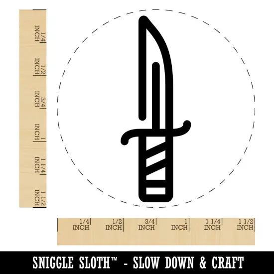 Line Drawing Knife Dagger Rogue Weapon Blade Self-Inking Rubber Stamp Crafting Blue {1}