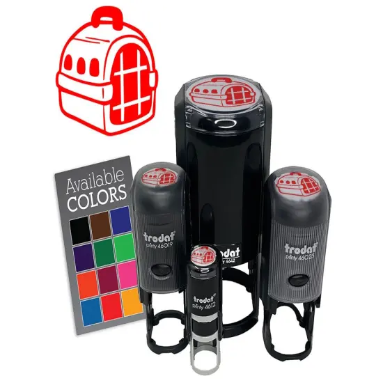 Pet Carrier Animal Cage Dog Cat Self-Inking Rubber Stamp Crafting Planners Green {7}