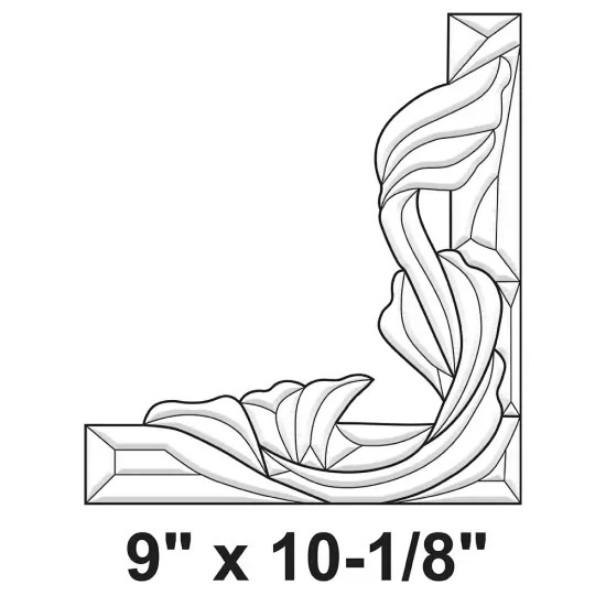 9" x 10-1/8" Exquisite Clear Glass Bevel Cluster EC961L {2}