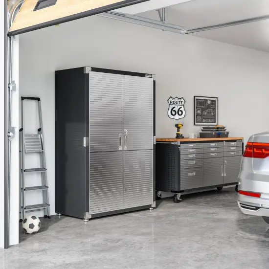 Seville Classics UltraHD Storage Cabinet, 48" W x 24" D x 72" H Graphite {10}