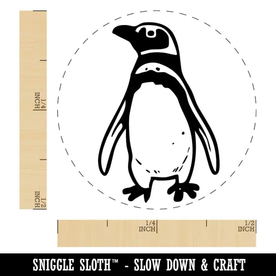 Realistic Magellanic Penguin Bird South America Self-Inking Rubber Stamp Dry Pad {1}