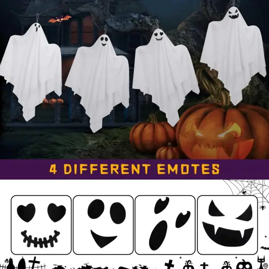 4 Pack Halloween Flying Ghosts Decorations {2}