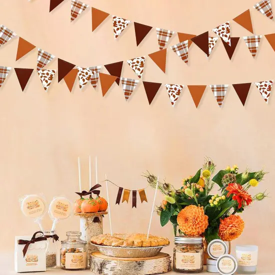 Fall Party Decorations Maple Leaf Pennant Banner {3}