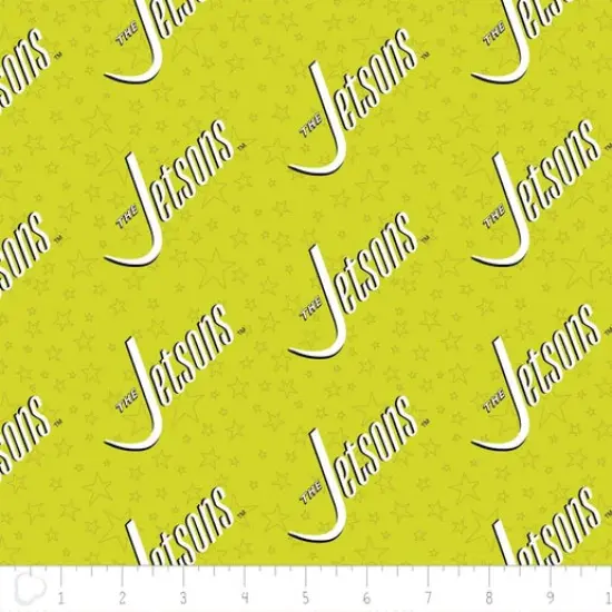 The Jetsons Collection - Jetsons Logo Bright Green Licensed Cotton Fabric by the Yard {1}