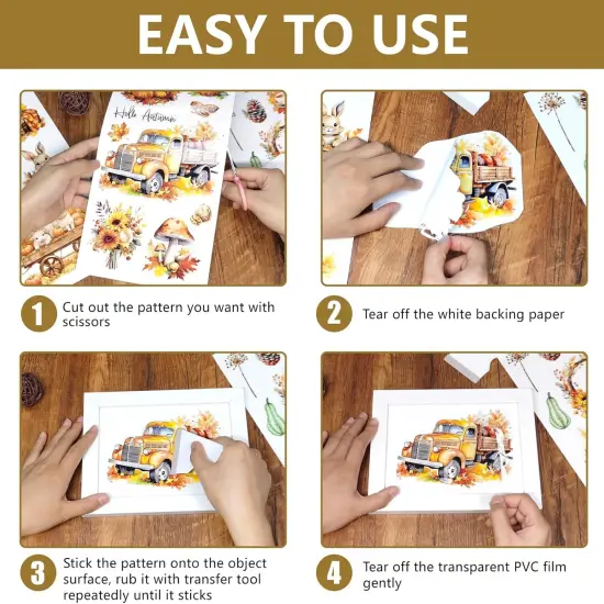 6 Sheets Fall Rub on Transfers for Craft {4}