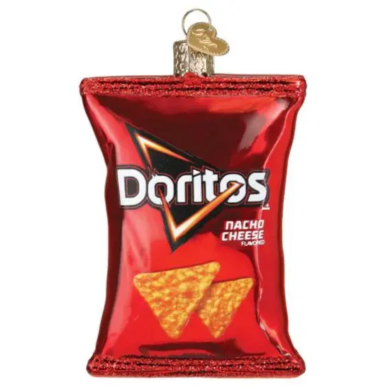 Old World Christmas 3.0 Inch Nacho Cheese Doritos Chip Bag Christmas Tree Ornament , Ornament Snack Food Taco Red {1}