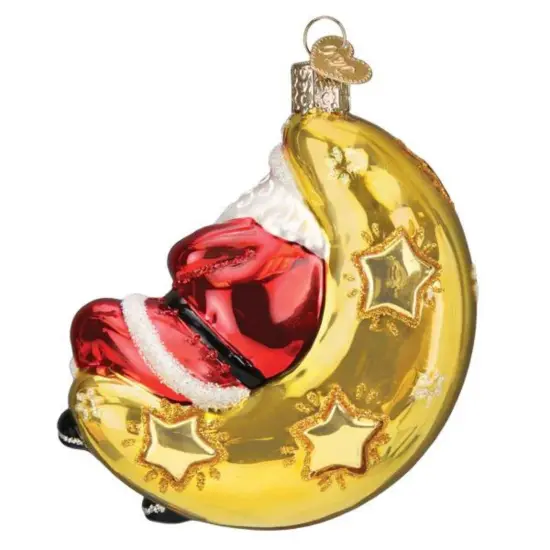 Old World Christmas 4.0 Inch Moonlight Santa Christmas Tree Ornament , Snooze Moon Ornament Multicolored {2}