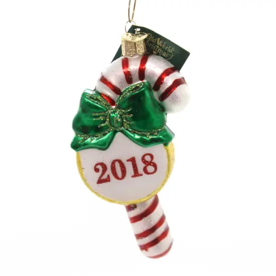 Old World Christmas 5.0 Inch 2018 Candy Cane Tree Ornament , Ornament Multicolored {1}