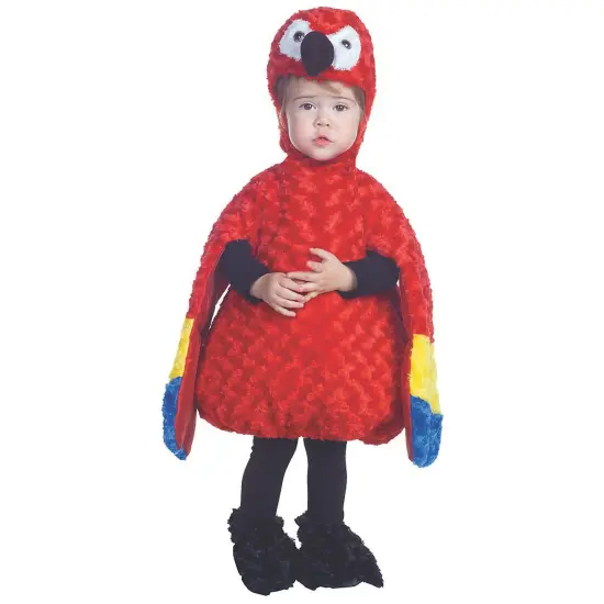 Toddler Parrot Costume Colorful Plush Bird Outfit with Hood and Shoe Covers {1}