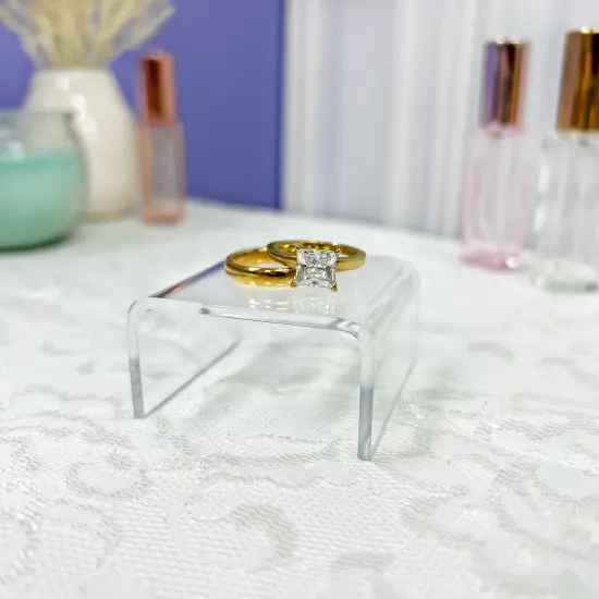 Plymor Clear Acrylic Short Square Display Riser, 1" H x 2" W x 2" D (3/32" thick) {4}