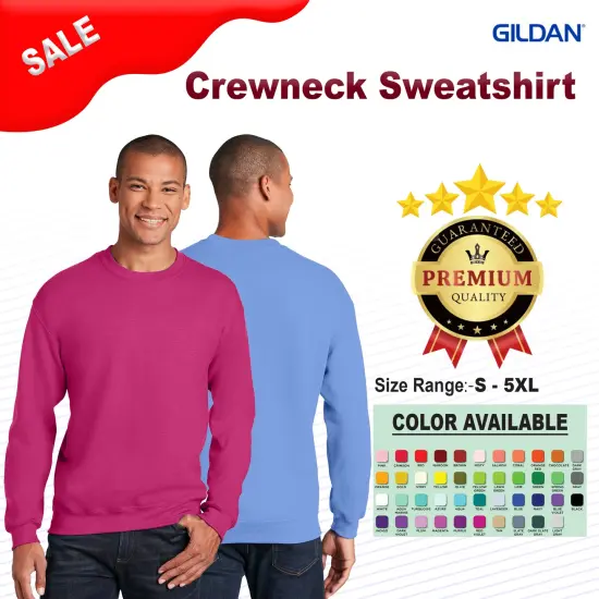 Gildan&reg; Crewneck Long Sleeve Sweatshirt Black {2}
