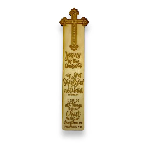 Bookmark - The lord is my shephard - Birch wood Jesus Religious {1}
