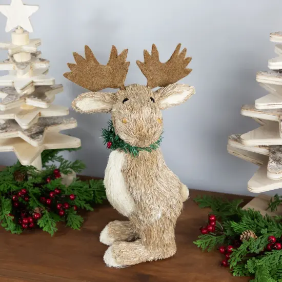 Northlight Woodland Standing Moose Christmas Figure - 14" Beige {1}