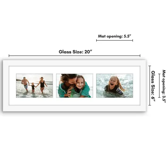 Americanflat 6x20 Collage Picture Frame - Fits Three 4x6 Photos or One 6x20 Picture {2}