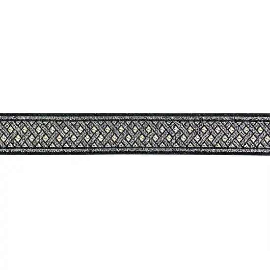 Designer's Shop JL 133 Jacquard metallic Silver Celtic ribbon trim, 1-3/8&rdquo; (35mm) x 9 yards {2}