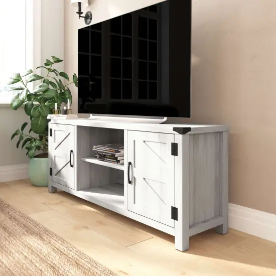 Merrick Lane Cambria Barn Door Style 59" TV Stand for up to 65" TV {1}