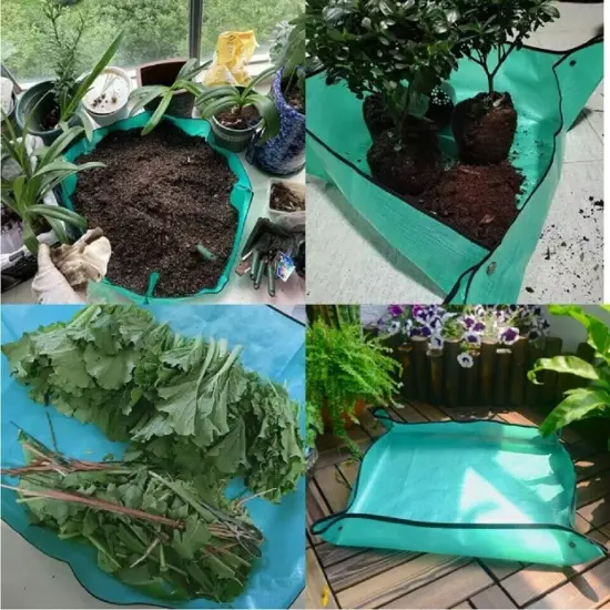 Foldable Plant Repotting Mat 39"- Garden Transplanting Square, Dirty Catcher Mat {2}