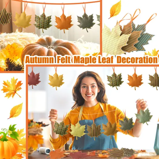 27 Pieces Fall Thanksgiving Maple Leaf Hanging Ornaments Felt 3D Fall Decoration Harvest Fall Leaves Farmhouse Decorations for Tree Festival Party Supplies(Maple Leaf Style) {4}