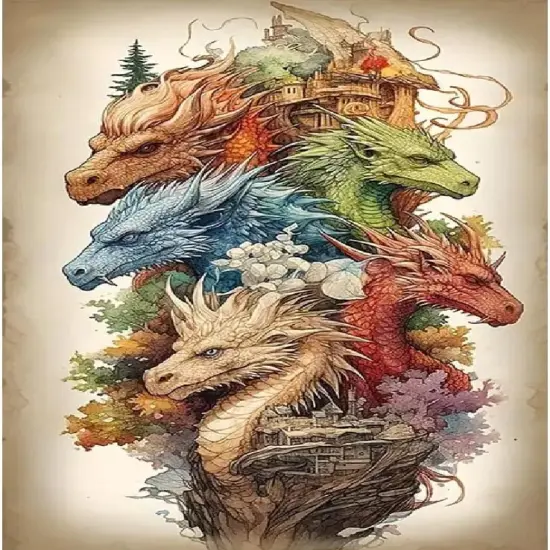 Dragon Diamond Painting Kits- Dragon Diamond Painting Kits for Adults, 5D Colourful Dragon Diamond Art Kits for Beginners DIY Full Drill Dragon Diamond Art for Home Wall Decor 12x16inch {1}