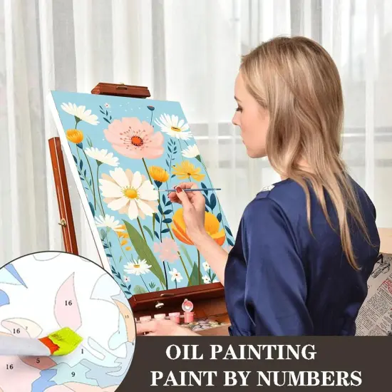 Paint by Numbers for Adults - DIY Adult Easy Flower Paint by Number Kits 6Pack On Canvas,Painting by Numbers for Beginners,Flowers Acrylic Paint Bohemian Plants Crafts for Home Decor {2}