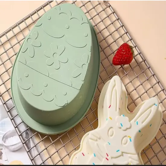 Easter Egg and Bunny Silcone Mold 2 PC {3}