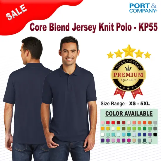 Port & Company&reg; Collared Core Blend Jersey Knit Polo Jet black {2}