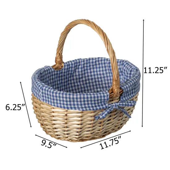 Wickerwise Picnic Basket with Handle, and Washable Plaid Liner - Ideal for Outdoor Adventures, Photoshoots and Home D&eacute;cor - Perfect Gift Basket for Weddings and Holidays like Halloween {9}