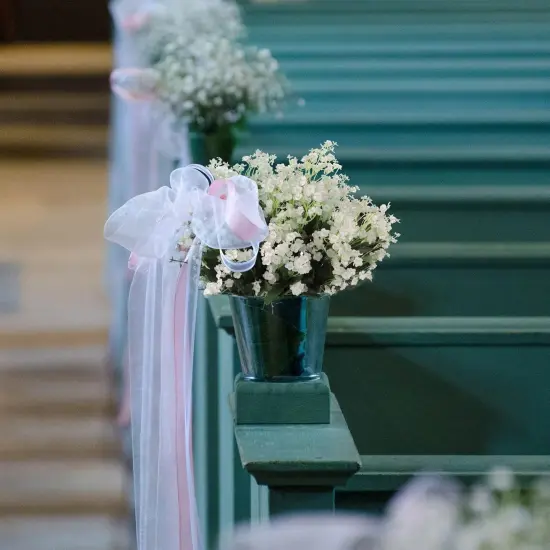 Realistic 19" Silk Baby's Breath Bush - Perfect for Wedding Bouquets and Home Decor {2}