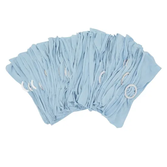 50 Pack Light Blue Chair Sashes for Wedding Reception, Baby Shower, Birthday Party, Fits 13.5-16.5 inch Chair Backs with Silver Buckles {7}