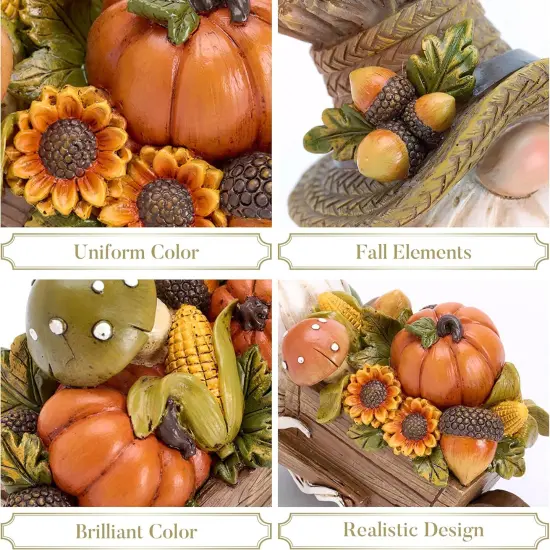 2 Pcs Fall Gnomes Decor for Table Indoor Outdoor(Brown) {4}
