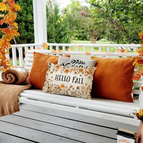 Autumn Flowers Thanksgiving Lumbar Outdoor Cushion Case Decoration {5}