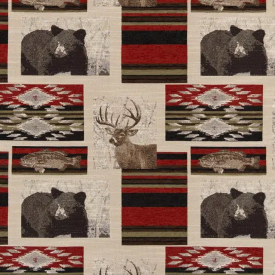 Sedona Berry - Red & Burgundy Novelty Upholstery Fabric 54 Inches" {1}