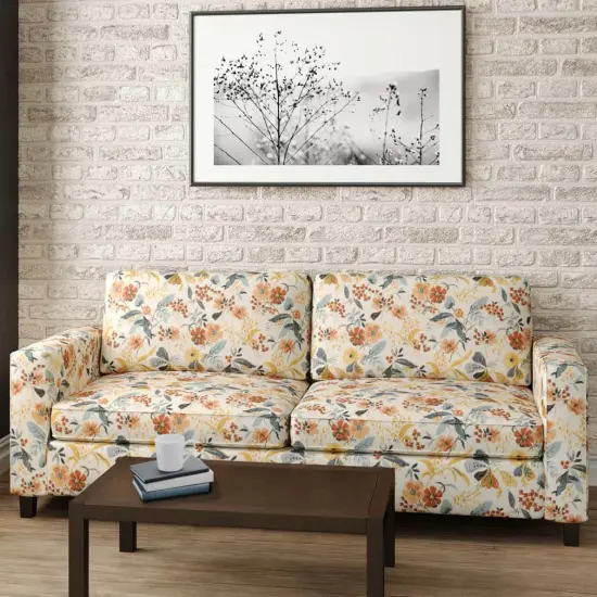 Aqua - Aqua & Teal,Orange & Rust Floral Upholstery Fabric 54 Inches" {3}